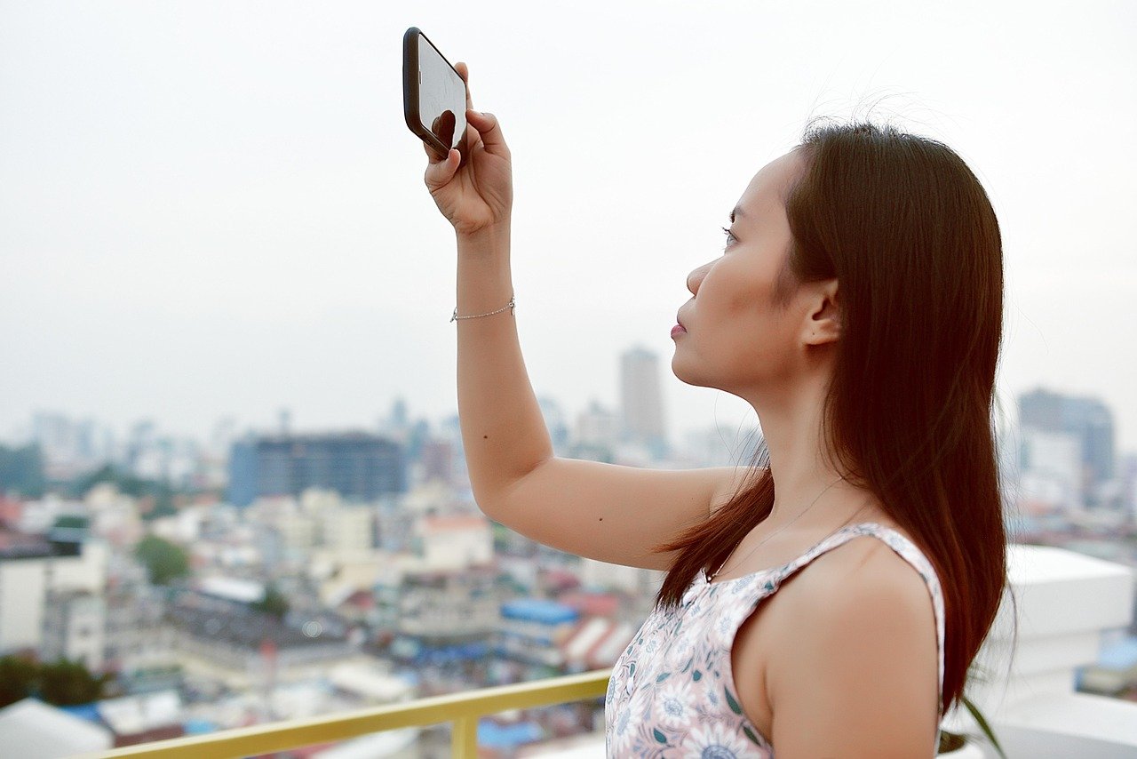 Person taking a selfie